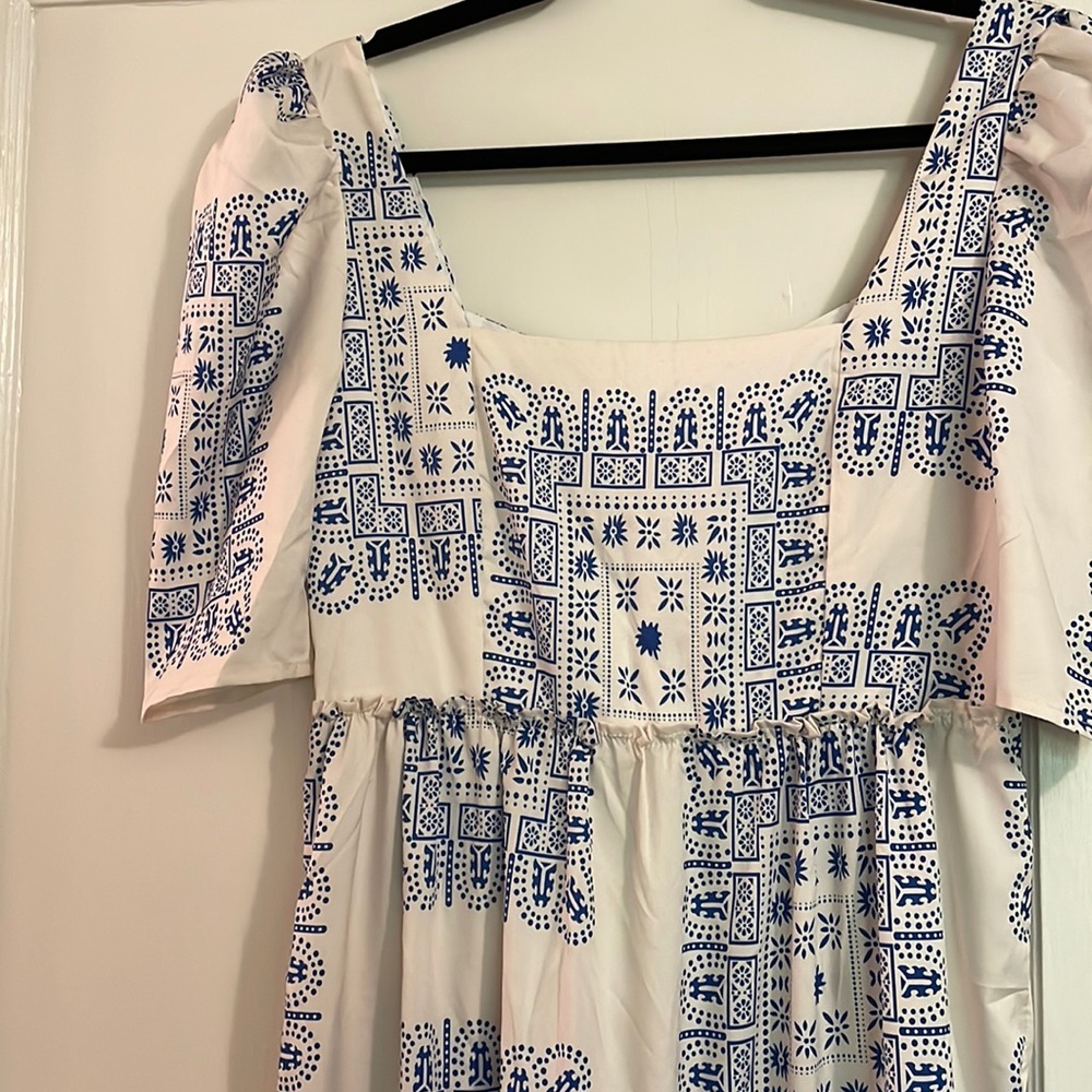 Blue and White Dress